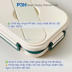 Hộp cơm LocknLock chia 5 ngăn kèm muỗng nĩa hộp sốt LCB952 dung được lò vi song tiện lợi an toàn dễ vệ sinh P3H