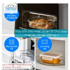 Hộp đựng thực phẩm thủy tinh chịu nhiệt LocknLock Blanc glass food container P3H Store