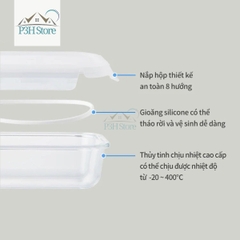 Hộp đựng thực phẩm thủy tinh chịu nhiệt LocknLock Blanc glass food container P3H Store