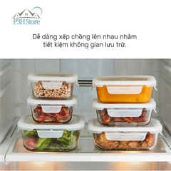 Hộp đựng thực phẩm thủy tinh chịu nhiệt LocknLock Blanc glass food container P3H Store