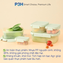 Hộp nhựa nắp gài Inochi Hokkaido Kín Hơi, Dùng Được Lò Vi Sóng, Nhiều Dung Tích P3H