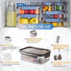 Hộp nhựa tritan Lock&Lock Bisfree Modular PLUS an toàn bảo quản thực phẩm kín hơi dễ dàng xếp chồng P3H