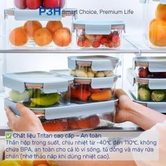 Hộp nhựa tritan Lock&Lock Bisfree Modular PLUS an toàn bảo quản thực phẩm kín hơi dễ dàng xếp chồng P3H