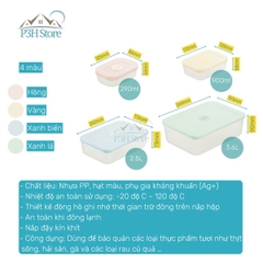 Bộ 7 hộp trữ đông thực phẩm Inoch Hokkaido chống dính kháng khuẩn có đồng hồ ghi nhớ thời gian H0873 P3H