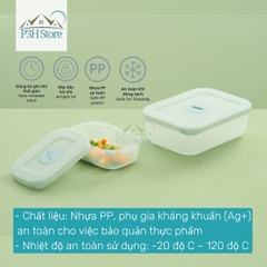 Bộ 7 hộp trữ đông thực phẩm Inoch Hokkaido chống dính kháng khuẩn có đồng hồ ghi nhớ thời gian H0873 P3H