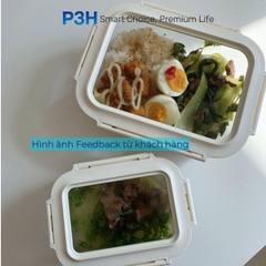 Hộp thủy tinh chịu nhiệt LocknLock nắp cường lực Cube khóa 4 chấu dung tích từ 300ml đến 1L P3H