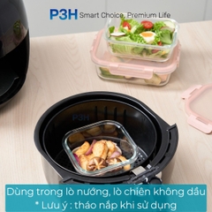 Hộp thủy tinh chịu nhiệt INOCHI Nikko Pure nắp trong suốt khóa gài 4 chấu nhiều dung tích P3H