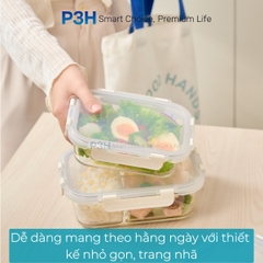 Hộp thủy tinh chịu nhiệt INOCHI Nikko Pure nắp trong suốt khóa gài 4 chấu nhiều dung tích P3H