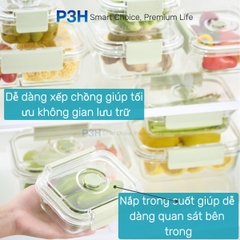 Hộp thủy tinh chịu nhệt Inochi Nikko Valve có lỗ thoát hơi khóa cài 2 chấu P3H