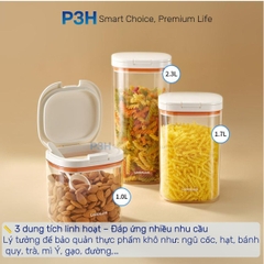 Hộp Đựng Thực Phẩm Khô LocknLock Kèm Muỗng Nắp Một Chạm Kín Hơi Không Ẩm Mốc HTE904 HTE905 HTE906 P3H