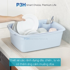 Kệ chén bát Inochi Tokyo có nắp đậy nhựa nguyên sinh kháng khuẩn và hạn chế rêu mốc P3H