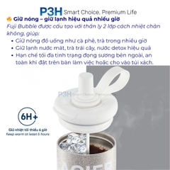 Ly Giữ Nhiệt Fuji Bubble Inochi 600ml Giữ Trọn Nhiệt Độ, Nâng Tầm Phong Cách Mỗi Ngày P3H