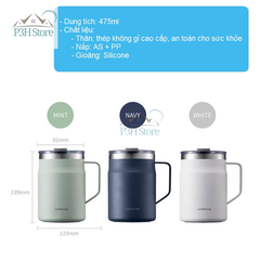 Ly giữ nhiệt Lock&Lock 475ml Metro Mug bằng thép không gỉ LHC4219 - ca giữ nhiệt cốc giữ nhiệt