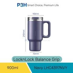 Ly Giữ Nhiệt LocknLock Balance Grip Tumbler 900ml/1200ml Có Tay Cầm, Giữ Nóng Lạnh Tốt, Nắp Tritan, Inox 304 LHC4397 LHC4398 P3H