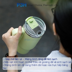 Ly Giữ Nhiệt LocknLock Balance Grip Tumbler 900ml/1200ml Có Tay Cầm, Giữ Nóng Lạnh Tốt, Nắp Tritan, Inox 304 LHC4397 LHC4398 P3H