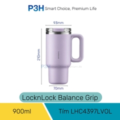 Ly Giữ Nhiệt LocknLock Balance Grip Tumbler 900ml/1200ml Có Tay Cầm, Giữ Nóng Lạnh Tốt, Nắp Tritan, Inox 304 LHC4397 LHC4398 P3H