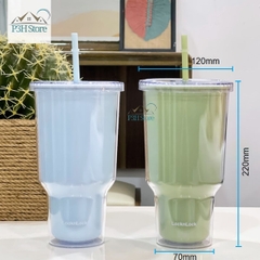 Ly nhựa 2 lớp dung tích lớn 1L Lock&Lock double wall cold cup HAP527