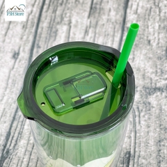 Ly nhựa 2 lớp LocknLock Cold Cup 600ml kèm ống nắp trượt đóng mở HAP523IVY 524RED HAP525IVY