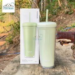 Ly nhựa 2 lớp LocknLock Macaron kèm ống hút HAP533 P3H Store