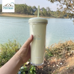 Ly nhựa 2 lớp LocknLock Macaron kèm ống hút HAP533 P3H Store