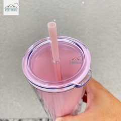 Ly nhựa 2 lớp LocknLock 720ml dạng thân cao dễ dàng cầm nắm bằng 1 tay Cold Cup HAP528