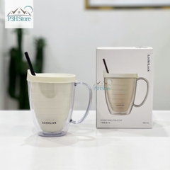 Ly nhựa 2 lớp LocknLock Cold Cup 600ml kèm ống nắp trượt đóng mở HAP523IVY 524RED HAP525IVY
