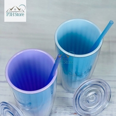 Ly nhựa 2 lớp Lock&Lock Dream Star dung tích 750ml cách nhiệt , có ống hút HAP522 P3HStore