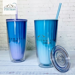 Ly nhựa 2 lớp Lock&Lock Dream Star dung tích 750ml cách nhiệt , có ống hút HAP522 P3HStore