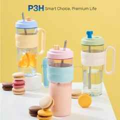 Ly nhựa Tritan Inochi Kita Charm dung tích 900ml quai xách cứng cáp đi kèm ống hút P3H