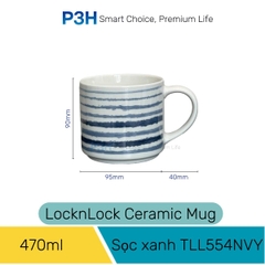 Ly sứ LocknLock Ceramic Mug dung tích 390ml 470ml, Ly Uống Cafe Trà Cao Cấp, Men Nhám Sang Trọng TLL564 TLL554