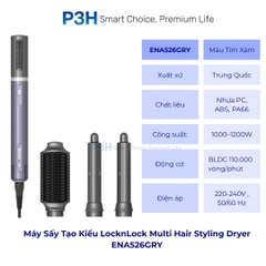 Máy Sấy Tạo Kiểu LocknLock Multi Hair Styling Dryer ENA526GRY – 4 Đầu Sấy Đa Năng, Công Nghệ Ion Âm P3H