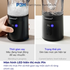 Máy Xay Sinh Tố Cầm Tay LocknLock 600ml EJJ356BLK  Gọn Nhẹ, Xay Nhanh, Tiện Lợi Mọi Lúc P3H