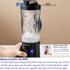 Máy Xay Sinh Tố Cầm Tay LocknLock 600ml EJJ356BLK  Gọn Nhẹ, Xay Nhanh, Tiện Lợi Mọi Lúc P3H