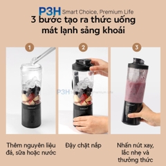 Máy Xay Sinh Tố Cầm Tay LocknLock 600ml EJJ356BLK  Gọn Nhẹ, Xay Nhanh, Tiện Lợi Mọi Lúc P3H
