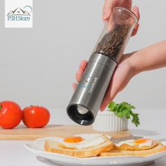 Máy xay tiêu và muối LocknLock bình chứa thủy tinh tay cầm Inox dùng pin CKO117 P3H Store
