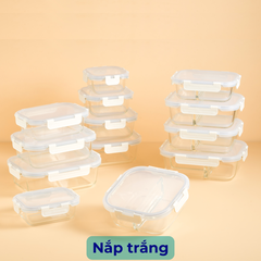 Hộp thủy tinh chịu nhiệt INOCHI Nikko Pure nắp trong suốt khóa gài 4 chấu nhiều dung tích P3H