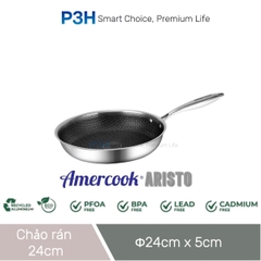 Nồi chảo Inox Chống Dính Amercook ARISTO Hybrid Tổ Ong chống dính vượt trội dùng được mọi loại bếp P3H