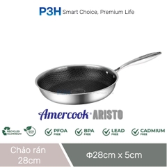 Nồi chảo Inox Chống Dính Amercook ARISTO Hybrid Tổ Ong chống dính vượt trội dùng được mọi loại bếp P3H