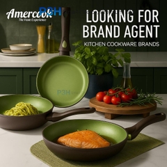 Nồi chảo chống dính nhôm rèn AMERCOOK AVOCADO chống dính vượt trội bền bỉ dùng được mọi loại bếp P3H