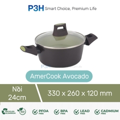 Nồi chảo chống dính nhôm rèn AMERCOOK AVOCADO chống dính vượt trội bền bỉ dùng được mọi loại bếp P3H