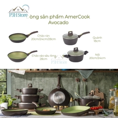 Nồi chảo chống dính nhôm rèn AMERCOOK AVOCADO chống dính vượt trội bền bỉ dùng được mọi loại bếp P3H