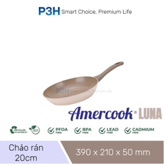 Nồi chảo chống dính phủ sứ Amercook LUNA dung được bếp từ lớp phủ sứ chống dính vượt trội P3H