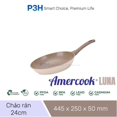 Nồi chảo chống dính phủ sứ Amercook LUNA dung được bếp từ lớp phủ sứ chống dính vượt trội P3H