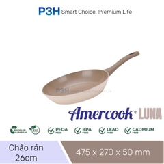 Nồi chảo chống dính phủ sứ Amercook LUNA dung được bếp từ lớp phủ sứ chống dính vượt trội P3H