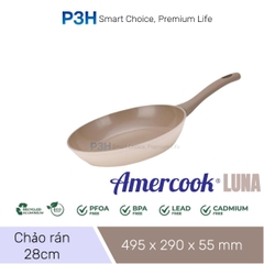Nồi chảo chống dính phủ sứ Amercook LUNA dung được bếp từ lớp phủ sứ chống dính vượt trội P3H