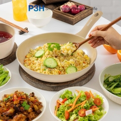 Nồi chảo chống dính phủ sứ Amercook LUNA dung được bếp từ lớp phủ sứ chống dính vượt trội P3H