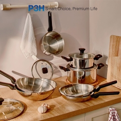 Nồi Chảo Inox chống dính LocknLock Daily STS PPW thân bằng thép không gỉ 304 tay cầm chịu nhiệt P3H