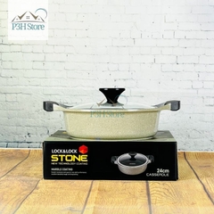 Nồi vân đá Lock&Lock 24cm thân thấp dòng Stone chống dính cao cấp LCA6242D-IH