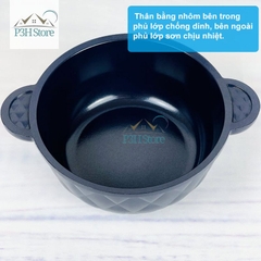 Nồi chống dính nắp sứ LocknLock Duro Quilt 14cm/16cm LDQ1142B LDQ1162B P3hstore