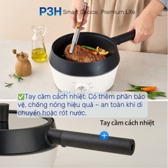 Nồi điện đa năng LocknLock 4 trong 1 EJP421WHT dung tích 2L tích hợp nướng chiên hấp lẩu tiện lợi công suất 1000W P3H